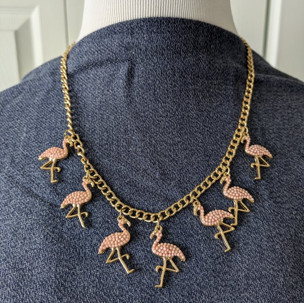 VTG Flamingo Charms Necklace